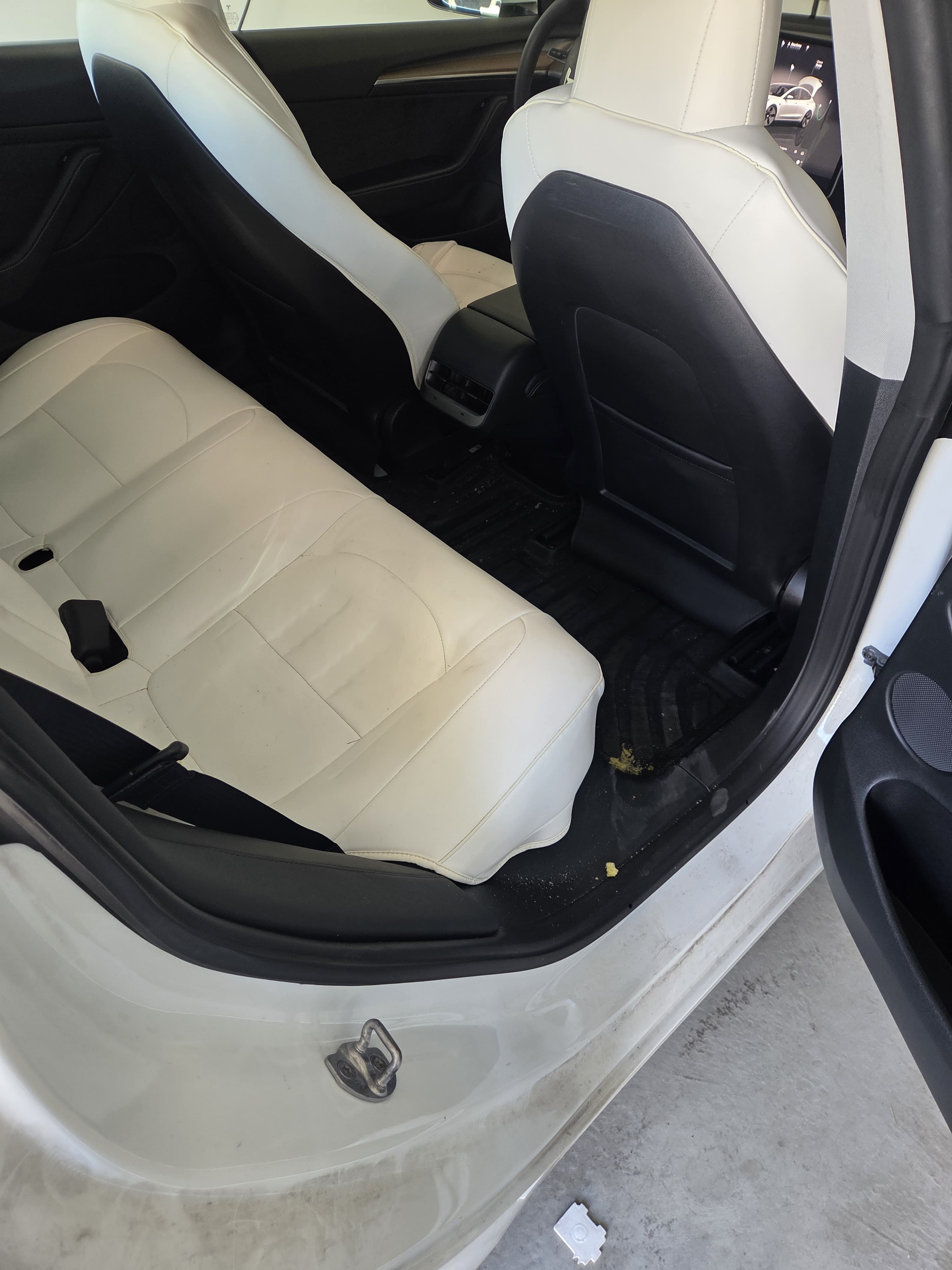 Tesla rear interior before detailing